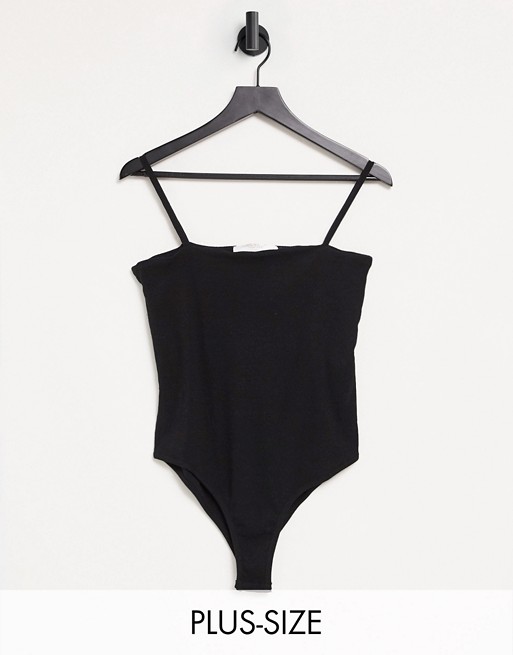 Outrageous Fortune Plus exclusive square neck cami strap body in black