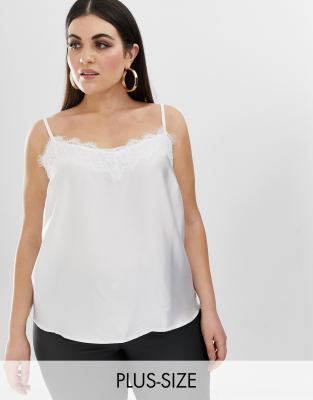 plus size white lace camisole