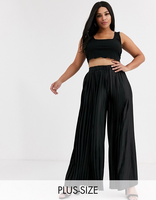Outrageous Fortune Plus pleated trouser in black