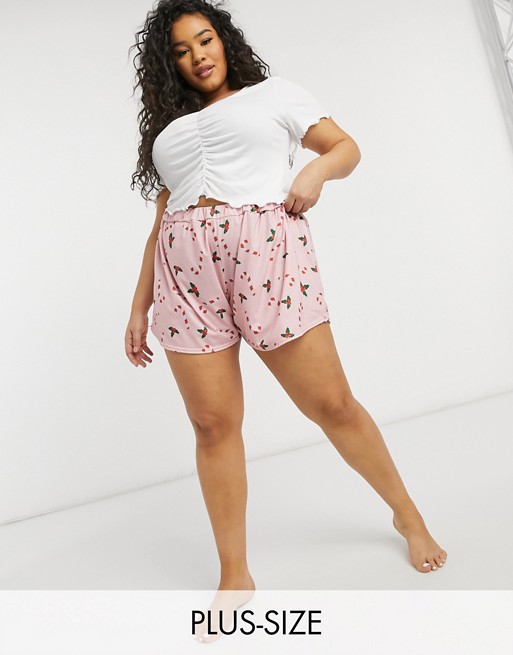 Outrageous Fortune Plus pyjama short co ord in peach