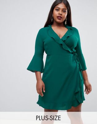 green wrap dress plus size