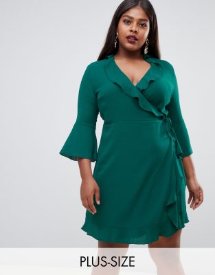 green wrap dress plus size