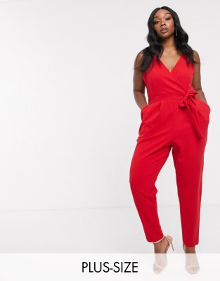 red plus jumpsuit