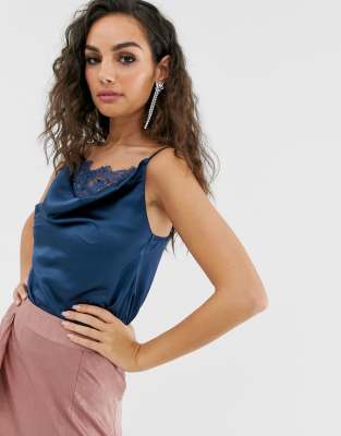 satin and lace camisole top