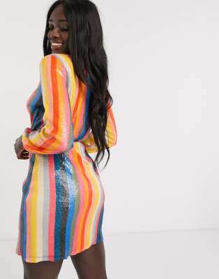 asos rainbow dress