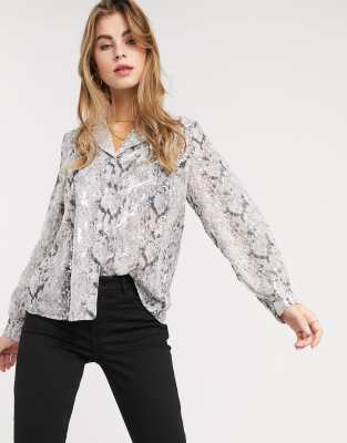 sheer snake print top