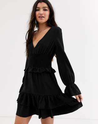 black layered dress