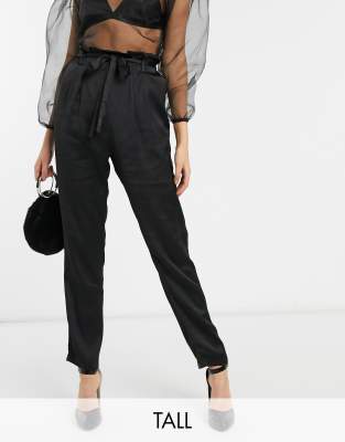 black high waisted cigarette trousers