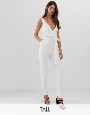 white jumpsuit tie waist