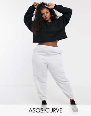 фото Oversize-джоггеры asos design curve-белый asos curve