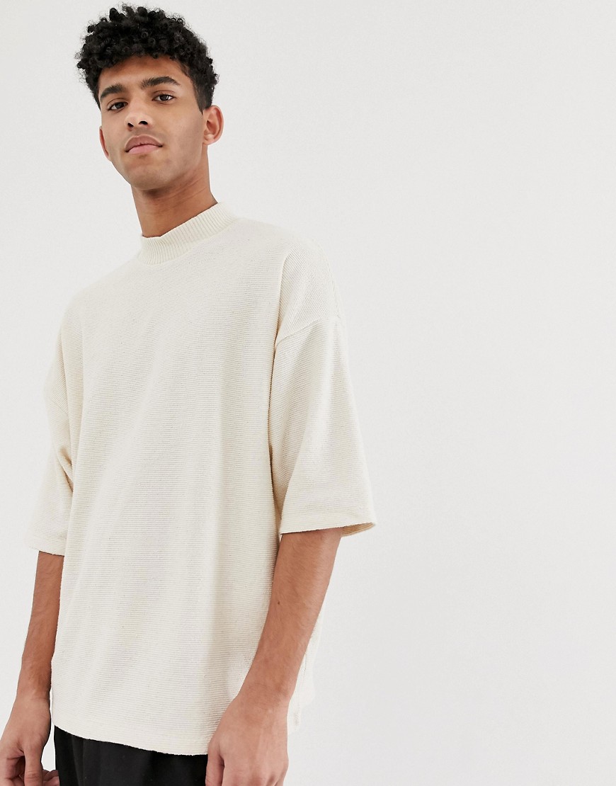 фото Oversize-футболка из плотной фактурной ткани asos design-белый
