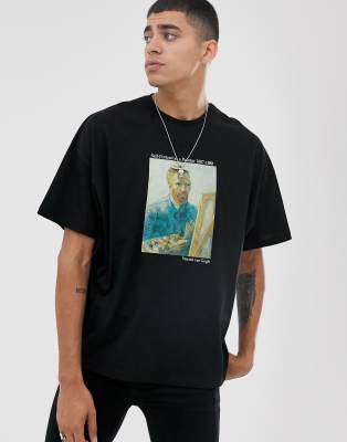 фото Oversize-футболка с принтом asos design-черный