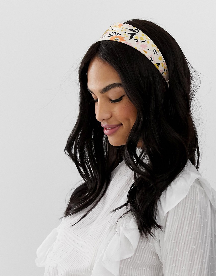 фото Oversize-повязка на голову с завязками и цветочным принтом asos design-мульти