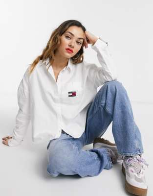 фото Oversize-рубашка tommy jeans-белый