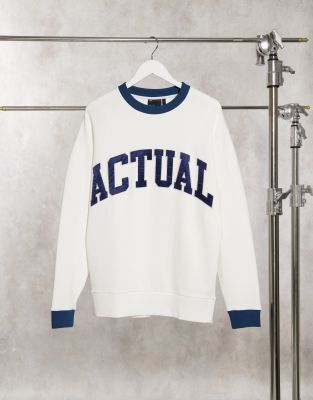 фото Oversize-свитшот с аппликацией в виде логотипа asos actual-белый