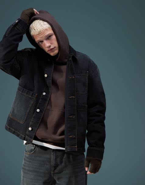 Oversized denimjakke en vasket sort fra ASOS DESIGN - view 1