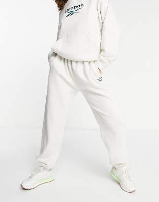 Спортивные брюки Oversized-джоггеры кремового цвета Reebok-Белый