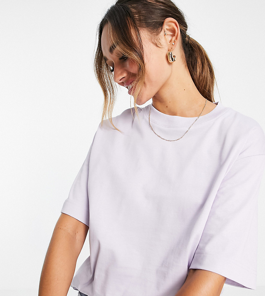 фото Oversized-футболка из органического хлопка сиреневого цвета в стиле унисекс (от комплекта) selected exclusive-фиолетовый цвет