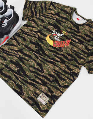 фото Oversized-футболка с тигровым камуфляжным принтом mitchell & ness nba houston rockets-мульти