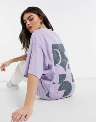 фото Oversized-футболка в стиле унисекс с принтом asos 4505-фиолетовый цвет