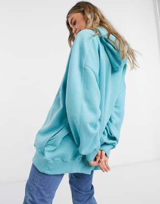 фото Oversized-худи бирюзового цвета bershka-голубой