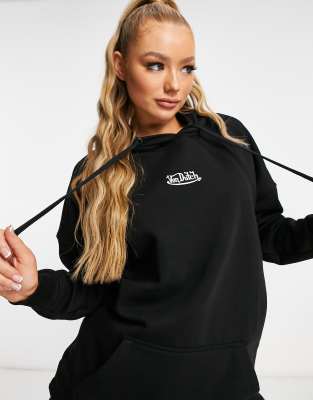 фото Oversized-худи черного цвета от комплекта von dutch-черный цвет