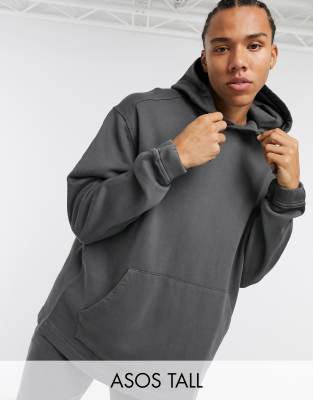 фото Oversized-худи черного цвета asos design tall-черный