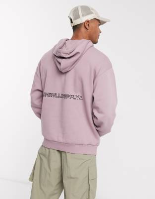 фото Oversized-худи с принтом на спине asos unrvlld supply-фиолетовый