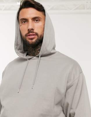 фото Oversized-худи серого цвета из органического хлопка asos design-серый