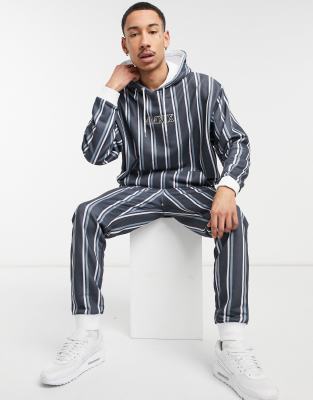 фото Oversized-худи в полоску с вышивкой на груди asos design (от комплекта)-многоцветный