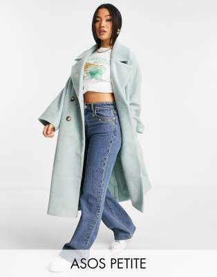 фото Oversized-пальто мятного цвета из букле asos design petite-голубой asos petite