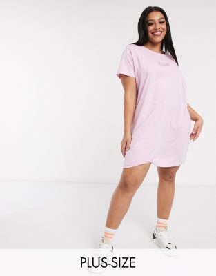 фото Oversized-платье с принтом "los angeles" daisy street plus-розовый