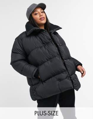 Oversized-пуховик Threadbare Curve Dorota-Черный цвет
