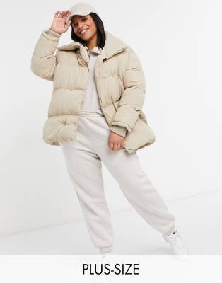 Oversized-пуховик Threadbare Curve Dorota-Розовый цвет