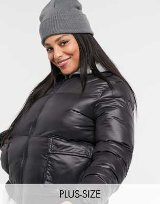 Oversized-пуховик Threadbare Curve Lacy-Черный цвет