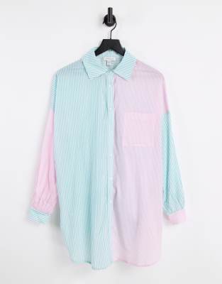 Oversized-рубашка в полоску Topshop-Multi