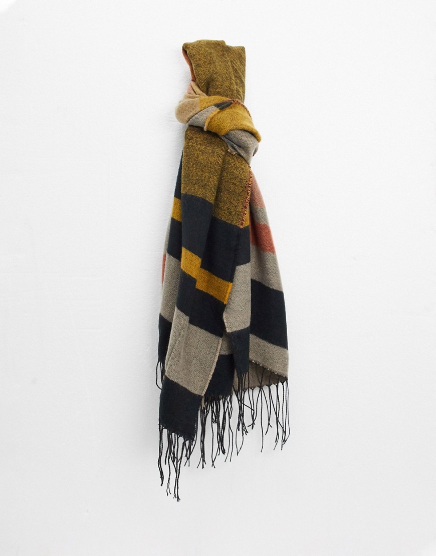 фото Oversized-шарф в разноцветную полоску с кисточками vero moda-мульти