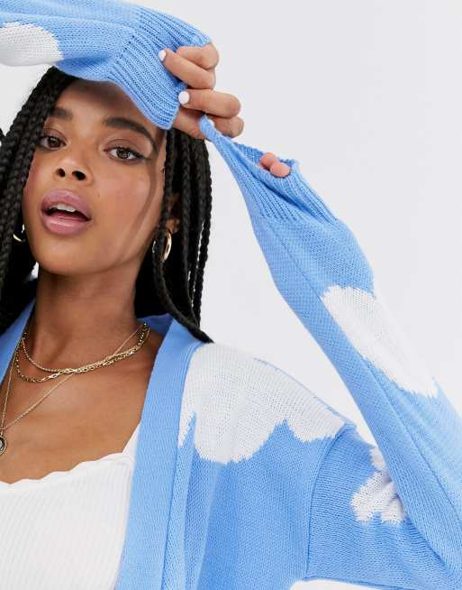 Oversized strikket cardigan med skymønster fra Daisy Street, 3 af 4