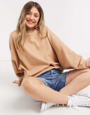 фото Oversized-свитшот с дизайном "кокон" asos design-светло-коричневый