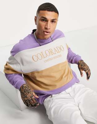 фото Oversized-свитшот с принтом colorado asos design-разноцветный