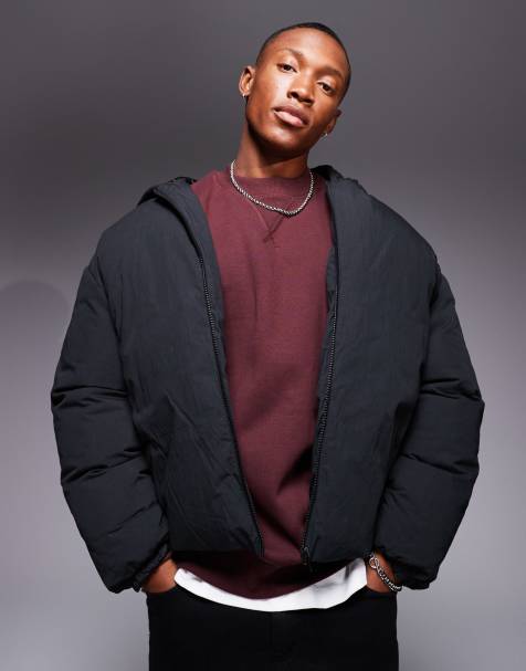 Oversized vatteret jakke i sort fra ASOS DESIGN - view 1