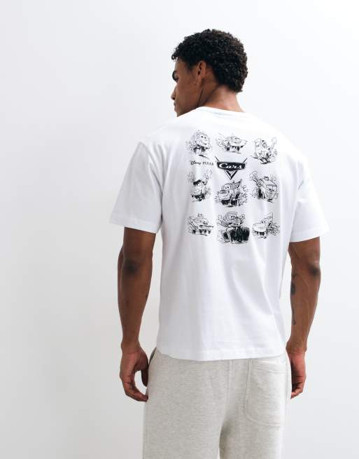 OVERSIZED WHITE TEE WITH MULTI CHARACTER CARS BACK PRINT, 5 of 5