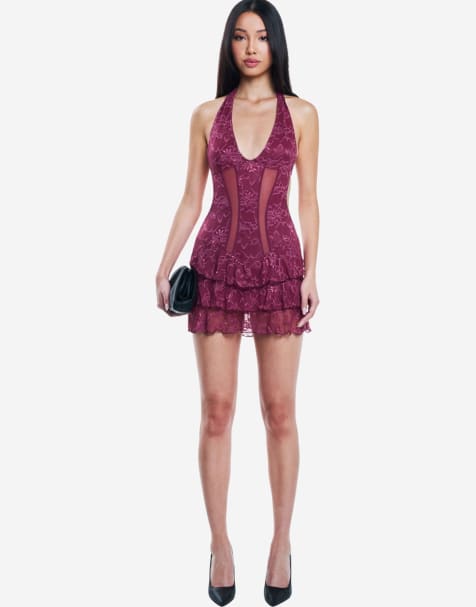 OW Collection - Eleanor - Vestito corto color ciliegia - view 1