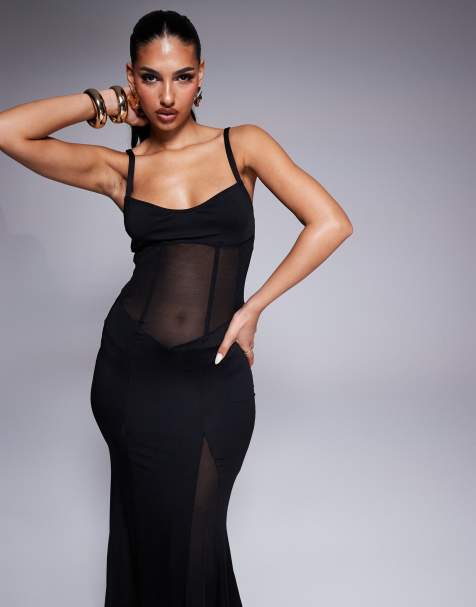 OW Collection Serenity maxi dress in black