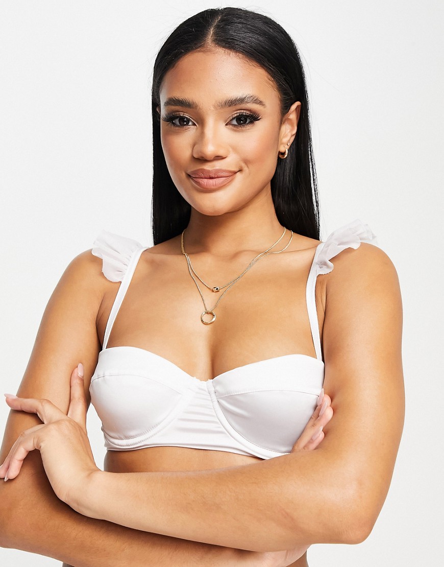 OW Intimates may bra with frill detail in white