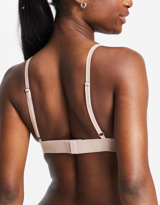 OW Intimates mona logo mesh triangle bra in rose, 2 of 4
