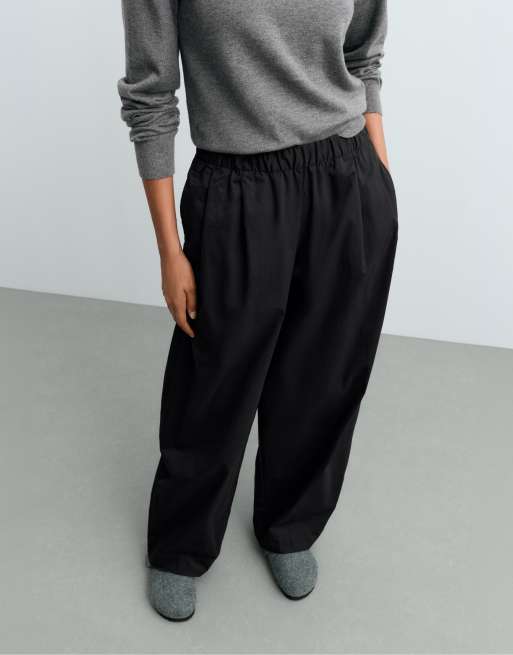 OYSHO 100% Baumwoll-Hose mit schmal zulaufendem Bein in Schwarz, 2 von 7