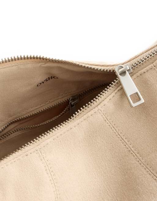 OYSHO 100 % Baumwoll-Umhängetasche in Hellbeige, 3 von 4