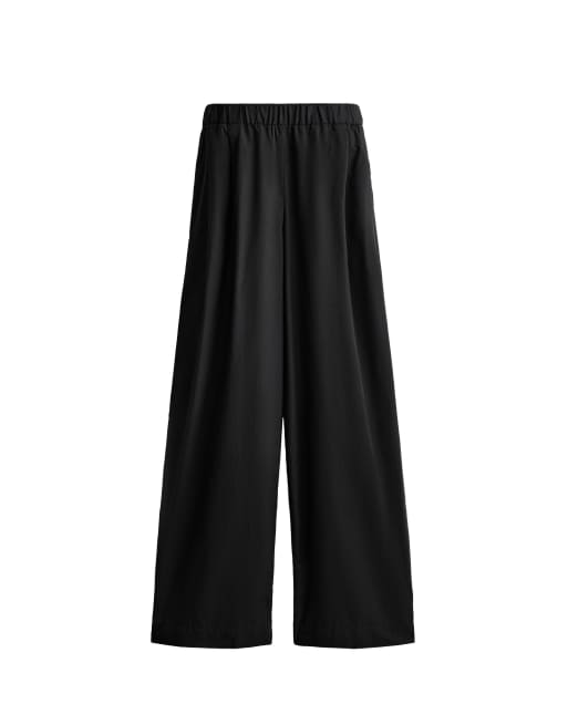 OYSHO 100% bomuld tapered bukser i sort, 4 af 7