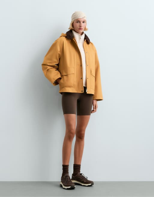 OYSHO 100% cotton canvas jacket in mustard, 4 of 6